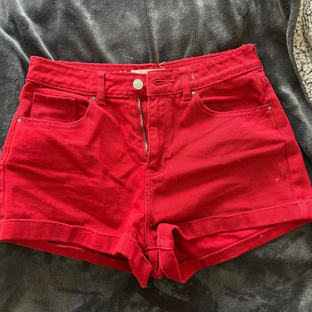 PAC SUN red mom shorts